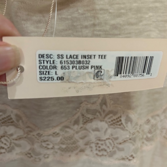 Rebecca Taylor Lace Insert T Shirt Large New Tags - Picture 6 of 7